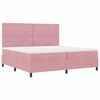 vidaXL Cama Box Spring LED com colch&atilde;o Rosa 200 x 200 cm Veludo