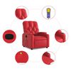 vidaXL Poltrona de massagens reclinável couro artificial vermelho