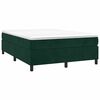 vidaXL Cama com molas/colch&atilde;o 140x190 cm veludo verde-escuro