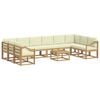 vidaXL Conjunto de Sof&aacute;s para Exterior 11 pcs Branco e Creme