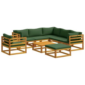 vidaXL Conjunto de Sof&aacute;s 8 unid. Natural Madeira S&oacute;lida de Ac&aacute;cia