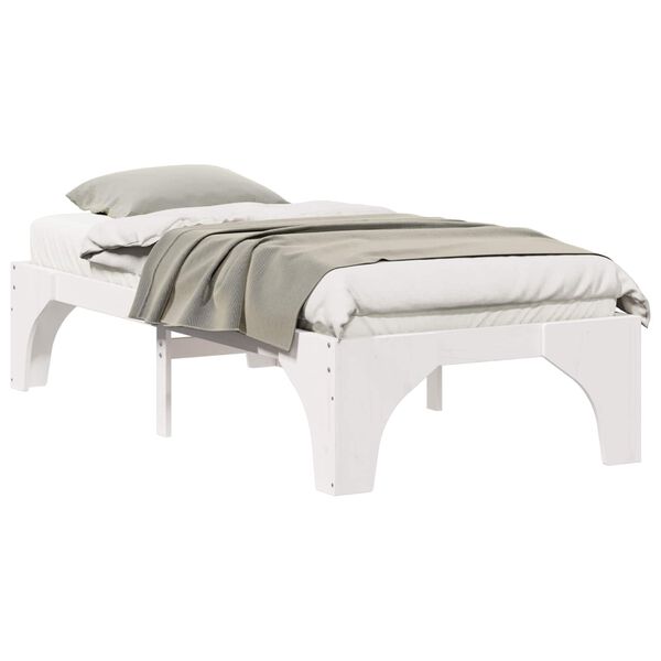 vidaXL Estrutura da Cama Branco 90 x 190 cm Madeira de Pinheiro S&oacute;lida
