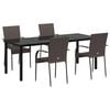 vidaXL Conjunto de Jantar para Jardim 5 unid. Castanho