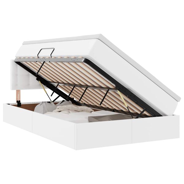 vidaXL Cama com arruma&ccedil;&atilde;o e colch&atilde;o com colch&atilde;o Branco 120 x 190 cm