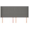 vidaXL Cabeceira cama c/ abas tecido 163x16x118/128 cm cinzento-escuro
