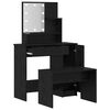 vidaXL Conjunto de Mesa de Maquiagem com LED 2 pcs Carvalho Preto