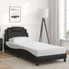 vidaXL Cama Viana com colch&atilde;o 90x200 cm couro artificial preto