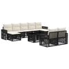 vidaXL Conjunto de Sof&aacute; de Jardim 10 unid. Preto e Branco Creme