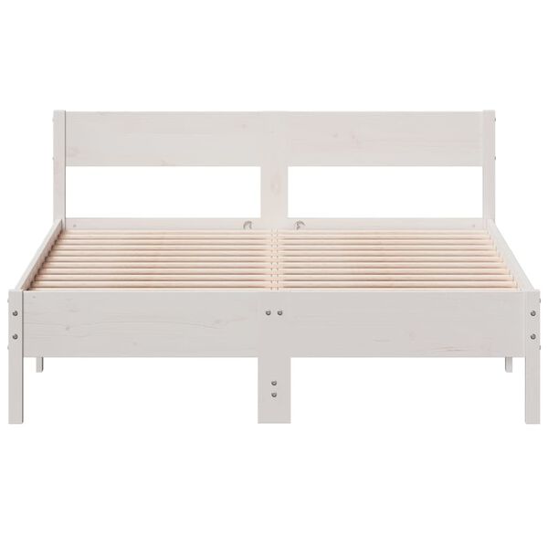 vidaXL Cama sem colch&atilde;o 120x190 cm madeira de pinho maci&ccedil;a branco