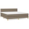 vidaXL Cama com molas/colch&atilde;o 180x200 cm tecido castanho-acinzentado