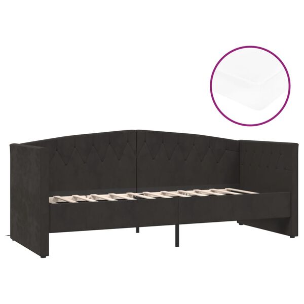 vidaXL Sof&aacute;-cama c/ colch&atilde;o e sa&iacute;da USB 90x200 cm veludo preto