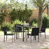 vidaXL Conjunto de Jantar para Jardim 5 pcs Preto Rattan Sintético