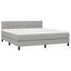vidaXL Cama box spring c/ colch&atilde;o e LED 180x200 cm tecido cinza-claro