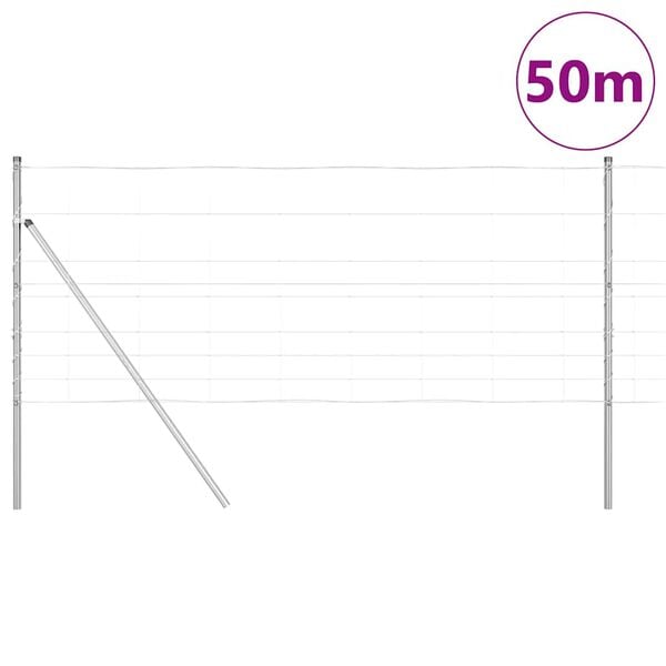 vidaXL Poste de Cerca Galvanizado 50 x 1 m A&ccedil;o