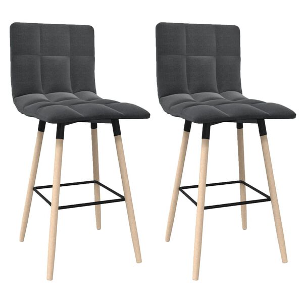 vidaXL Bancos de bar 2 pcs tecido cinzento-escuro