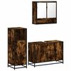 vidaXL 3 pcs conjunto de m&oacute;veis WC madeira processada carvalho fumado
