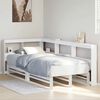 vidaXL Cama com estante sem colch&atilde;o 75x190 cm pinho maci&ccedil;o branco