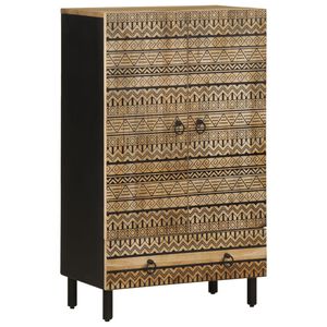 vidaXL Arm&aacute;rio alto 60x33,5x100 cm madeira de mangueira &aacute;spera maci&ccedil;a