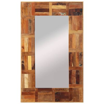 vidaXL Espelho de parede madeira recuperada maciça 50x80 cm