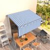 vidaXL Toldo retr&aacute;til manual com estore 3x2,5 m azul e branco