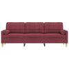 vidaXL Sof&aacute; 3 lug. + almofadas decorativas 210cm tecido vermelho tinto