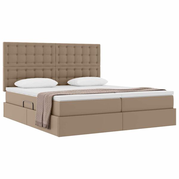 vidaXL Cama com arruma&ccedil;&atilde;o e colch&atilde;o Cappuccino 180 x 200 cm