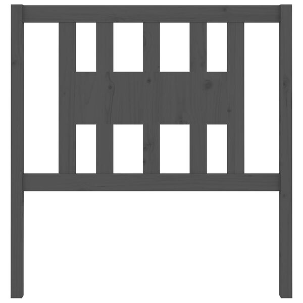 vidaXL Cabeceira de cama 81x4x100 cm pinho maciço cinzento