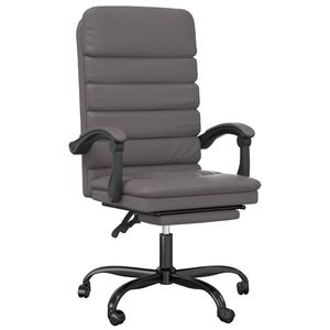 vidaXL Cadeira massagens escrit&oacute;rio reclin&aacute;vel couro artificial cinza