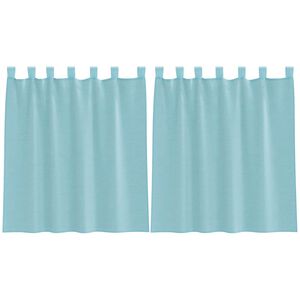vidaXL Cortinas de voile com la&ccedil;os 2 pcs turquesa 140x140 cm