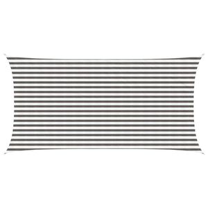 vidaXL Vela de Sombra 2,5 x 4,5 m HDPE Retangular Cinza Claro e Branco