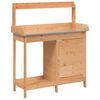 vidaXL Mesa cultivo c/ arm&aacute;rio 110,5x45x124,5 cm abeto maci&ccedil;o castanho