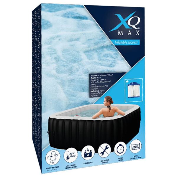 XQ Max Banheira hidromassagem insufl&aacute;vel 145x145x65 cm preto e branco