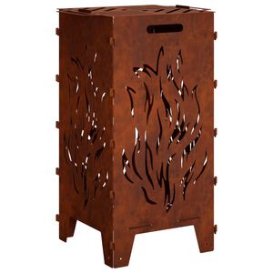 vidaXL Fire Pit Ferro Enferrujado 47 x 38 x 75 cm A&ccedil;o Corten