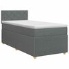 vidaXL Cama box spring com colch&atilde;o Cinzento-Escuro 90 x 190 cm Tecido