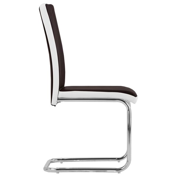 vidaXL Cadeiras de jantar cantilever 2 pcs couro artificial castanho