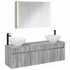 vidaXL Conjunto de Arm&aacute;rios para Banheiro 4 pcs Sonoma cinzento