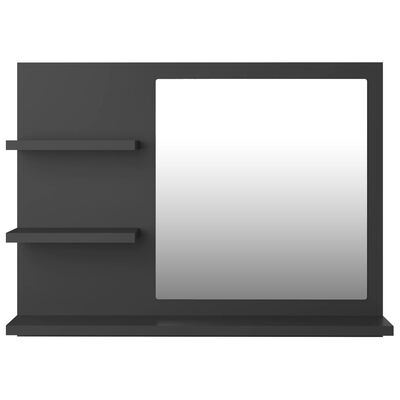 vidaXL Espelho de casa de banho 60x10,5x45 cm contraplacado cinzento