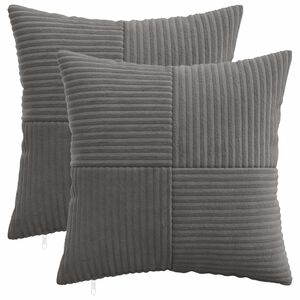 vidaXL Capa almofada 2 pcs ALMELO Cinzento-Escuro 30 x 30 cm cord&atilde;o
