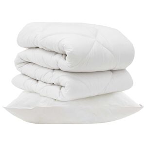 vidaXL Edred&atilde;o com travesseiro 2 pcs Branco Microfibra