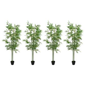 vidaXL &Aacute;rvore de Bambu Artificial 4 pcs Verde 60 x 18 x 190 cm