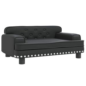 vidaXL Cama para c&atilde;es 70x45x30 cm couro artificial preto
