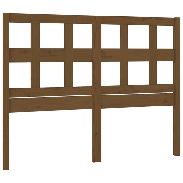 vidaXL Cabeceira de cama 205,5x4x100 cm pinho maciço castanho mel