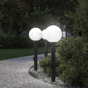 vidaXL Lumin&aacute;rias de poste com tomada, 3 pe&ccedil;as, 80 cm, pretas, IP44