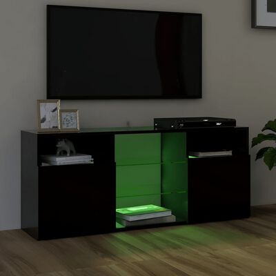 vidaXL Móvel de TV com luzes LED 120x30x50 cm preto