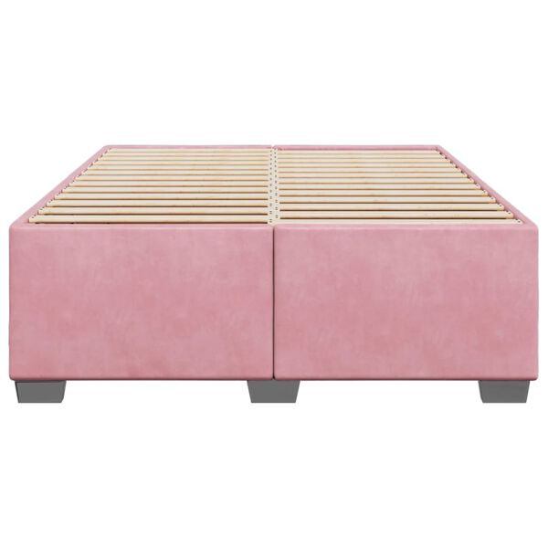vidaXL Estrutura de cama 140x200 cm veludo rosa