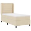 vidaXL Cama Box com colch&atilde;o com cabeceira Creme 90 x 190 cm tecido