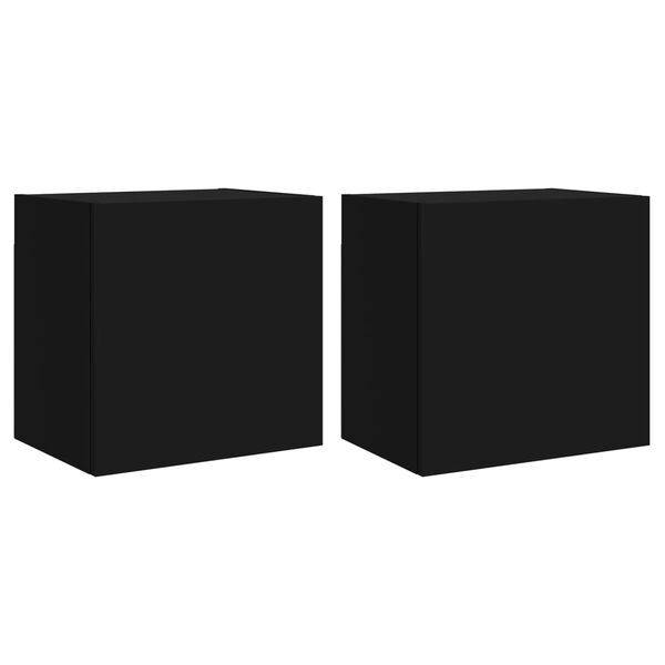 vidaXL M&oacute;veis parede p/ TV 2pcs 40,5x30x40 cm derivados madeira preto