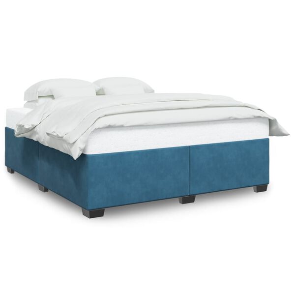 vidaXL Estrutura de cama 180x200 cm veludo azul