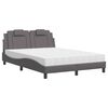 vidaXL Cama Viana com colch&atilde;o 140x190 cm couro artificial cinzento