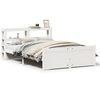 vidaXL Estrutura de cama c/ cabeceira 150x200 cm pinho maci&ccedil;o branco